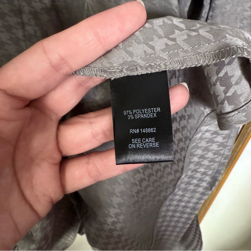 🍓 Torrid At The Knee Jaquard Houndstooth Woven Gray Collared Shirtdress Size 6X - Picture 7 of 8